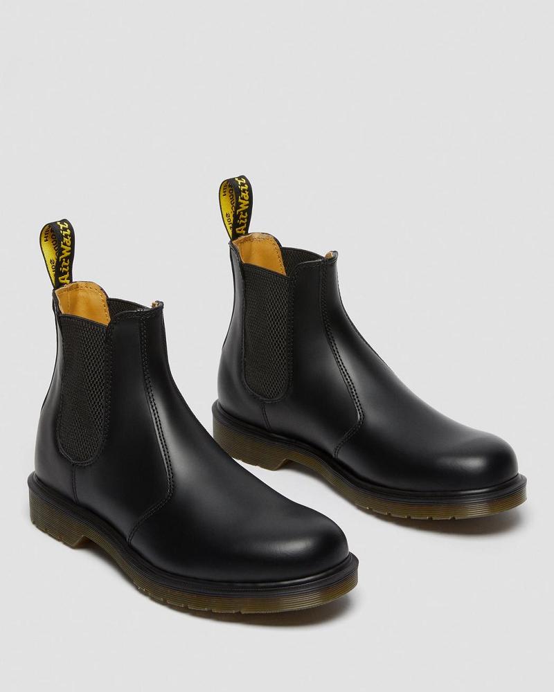 Dr Martens 2976 Smooth Leren Enkellaars Heren Zwart | NL 374EBC